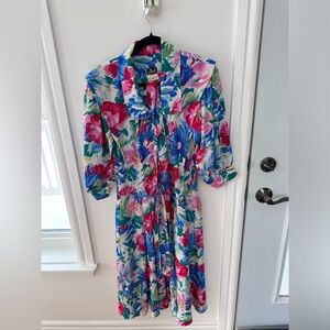 Vintage Floral Long Sleeve Dress